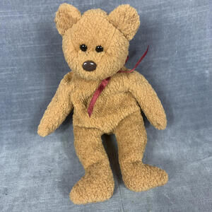 Ty Beanie Babies Curly The Bear Plush - 4052 PVC Pellets Stuffed Toy Teddy 1996